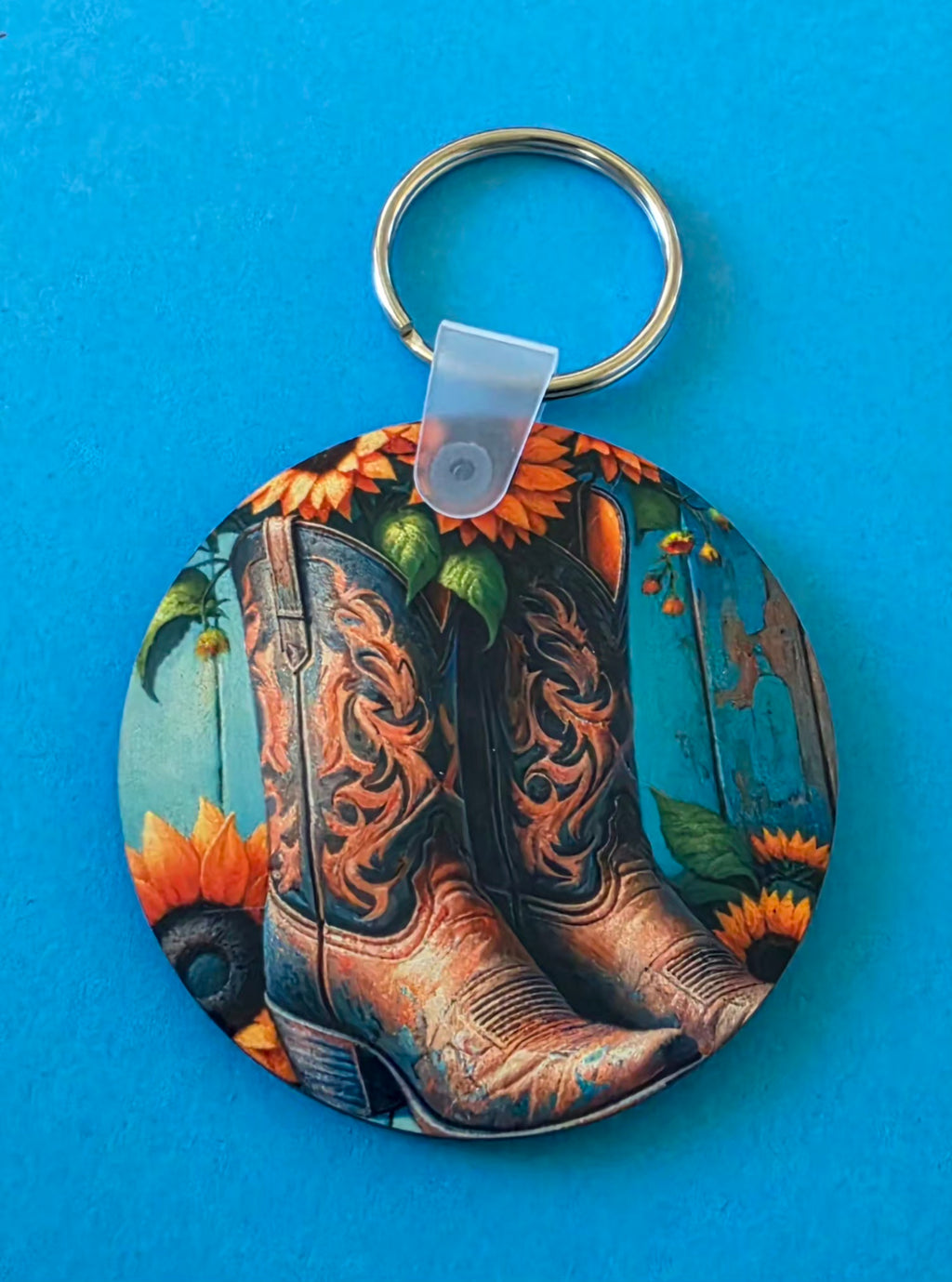 Round Wooden Keyring