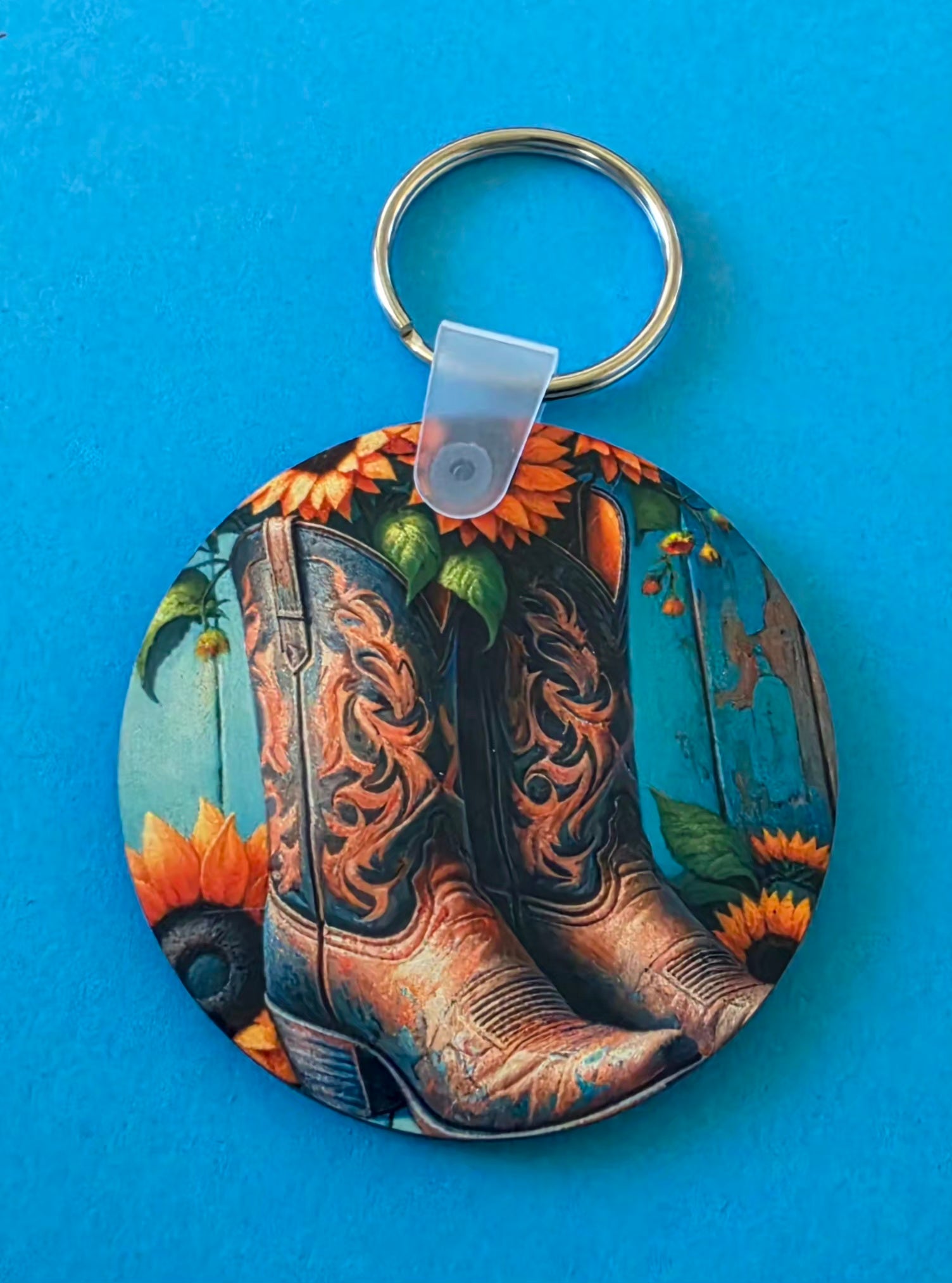 Round Wooden Keyring