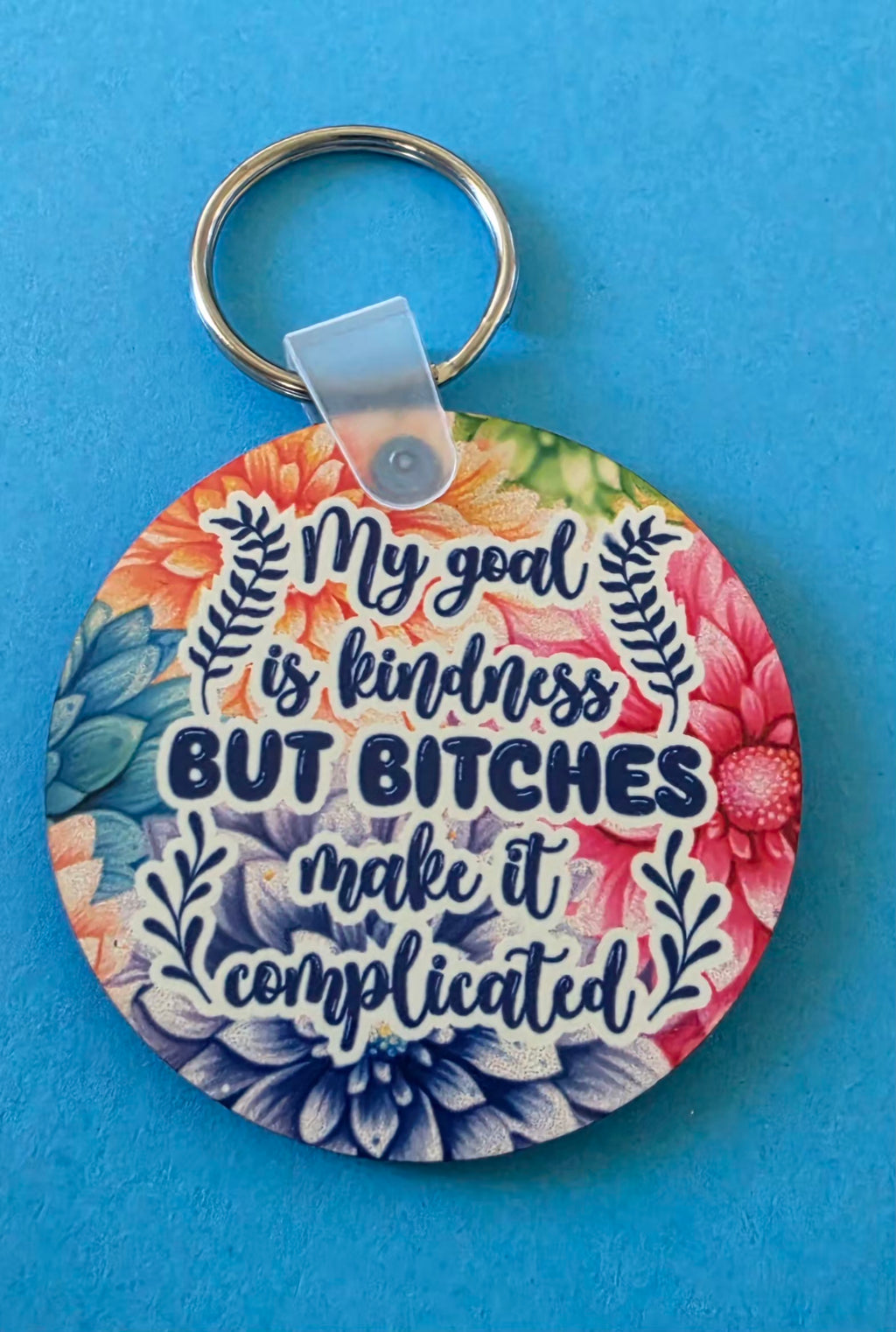 Round Wooden Keyring