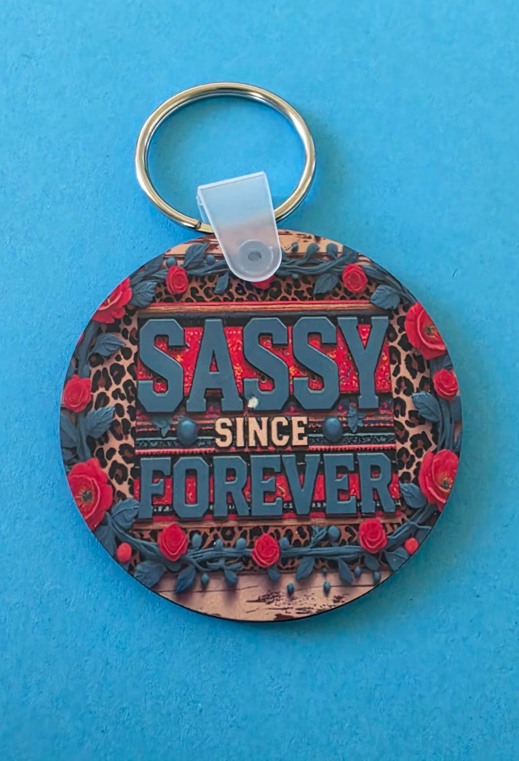 Round Wooden Keyring