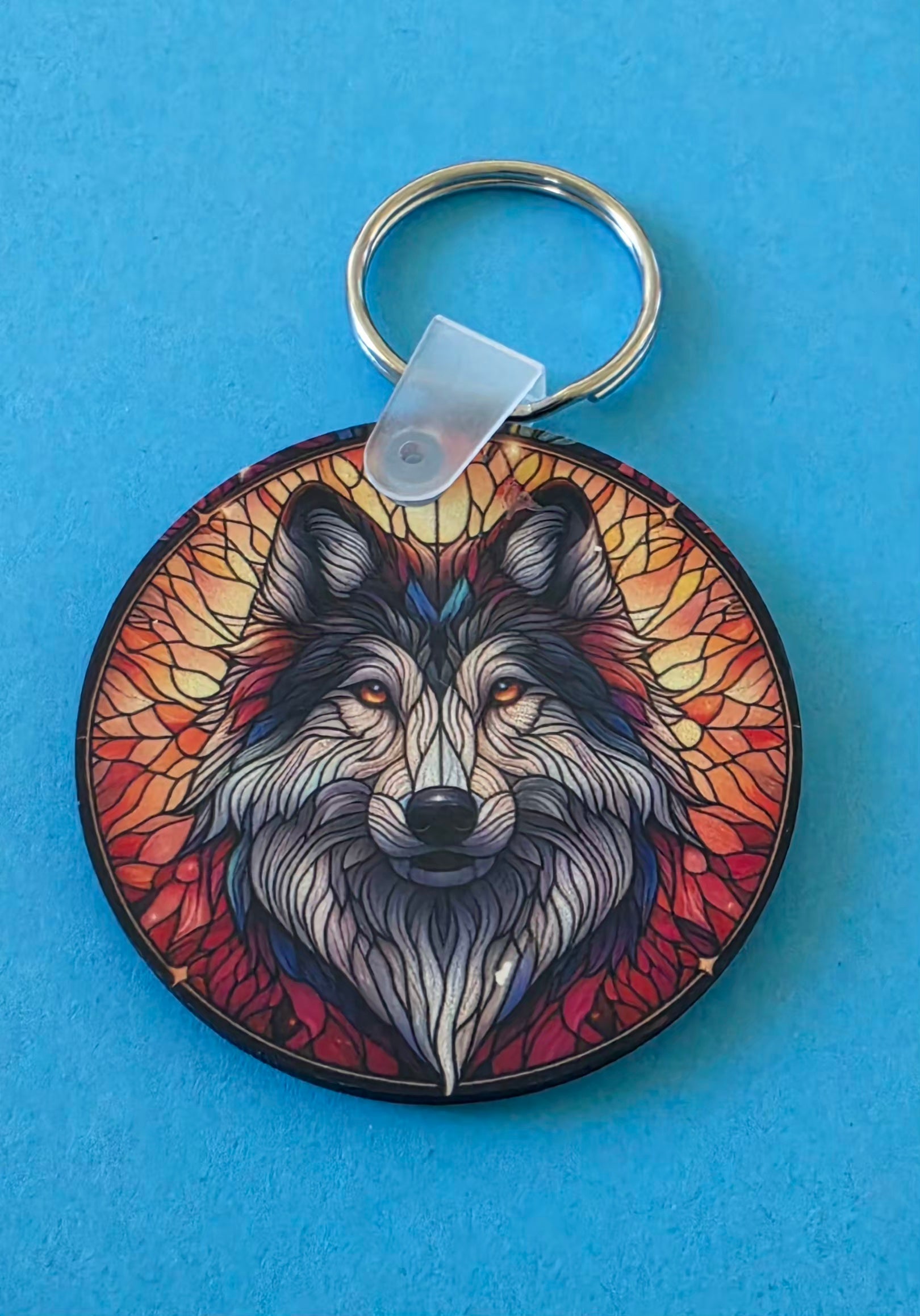 Round Wooden Keyring